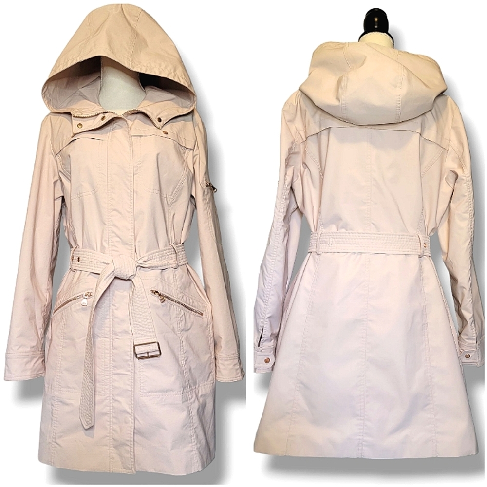Vince Camuto Hooded‎ Belted Transitional Trench Coat Size XL